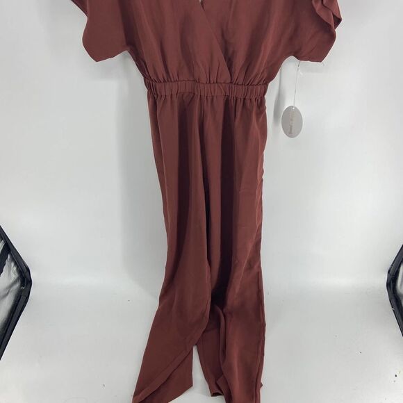 Bishop + Young Cameron Burnt Orange v neck short sleeve jumpsuit NWT Womens XS - Picture 3 of 8